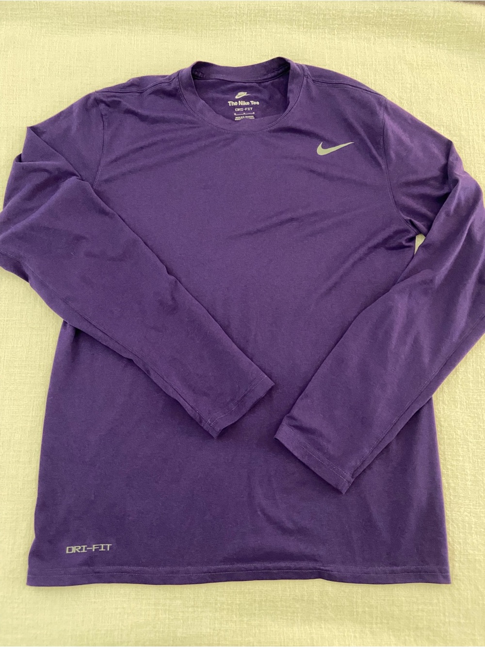 Nike Men's “The Nike Tee” Purple Dri-FIT Legend Long Sleeve Tee - Medium